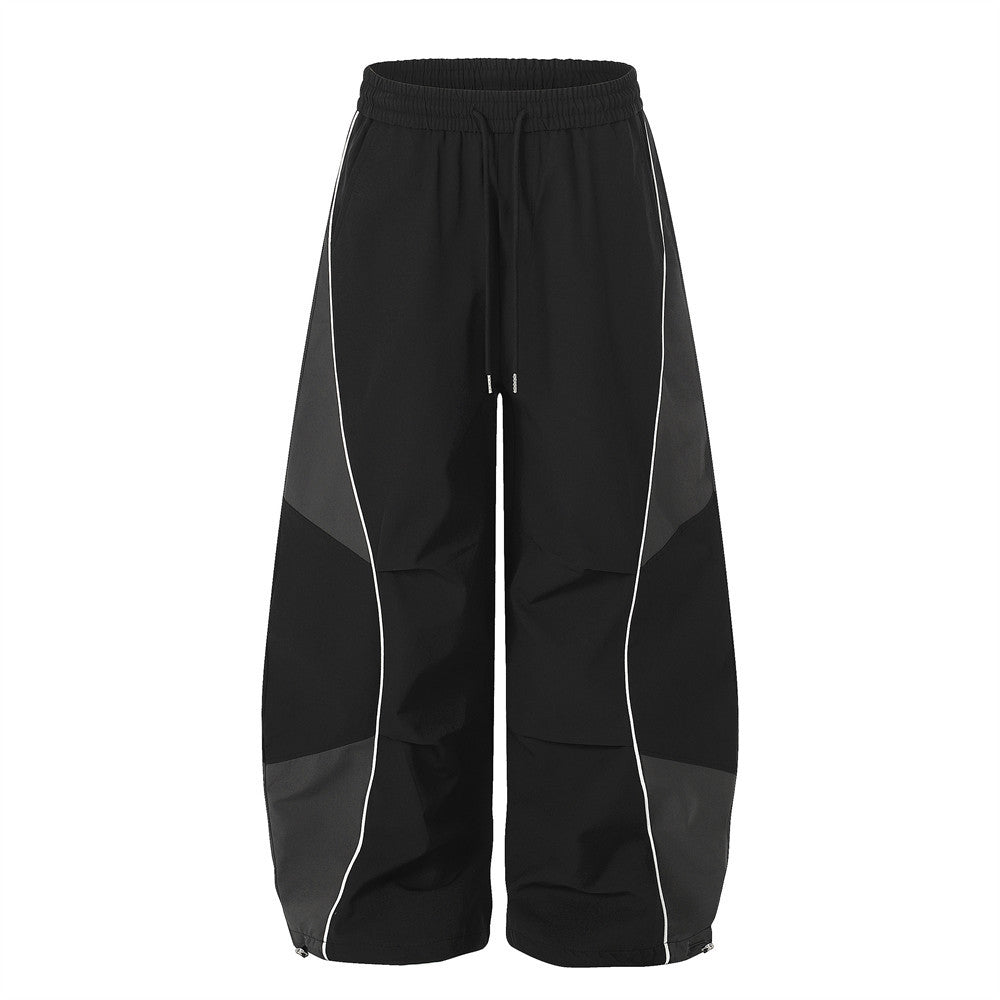 American Stitching Wide-Leg Match Pants for Men
