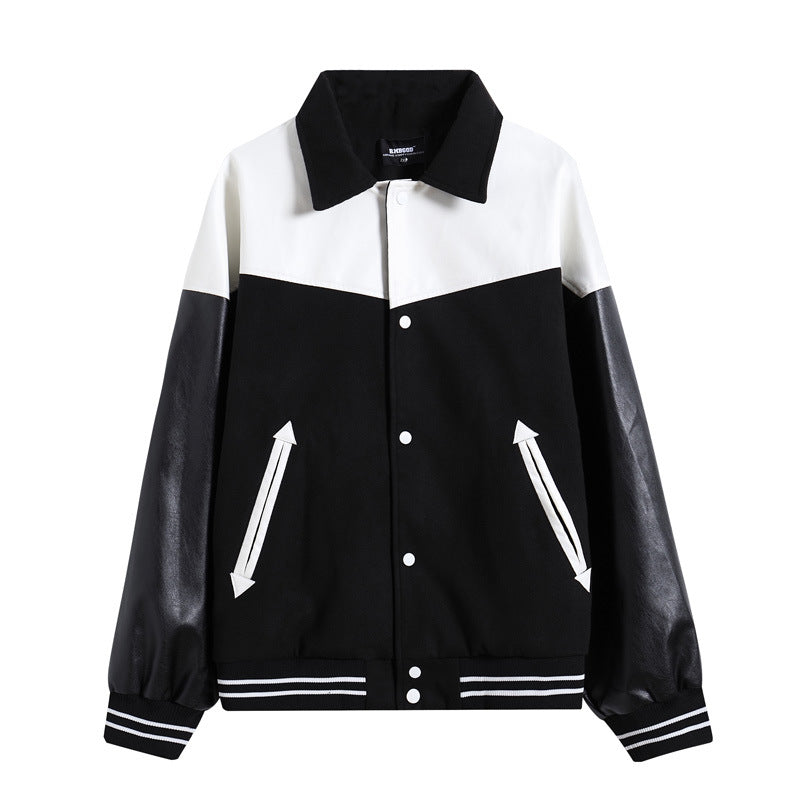 Baseball Uniform Jacket Trend for Men with Lapel Collar and Pockets