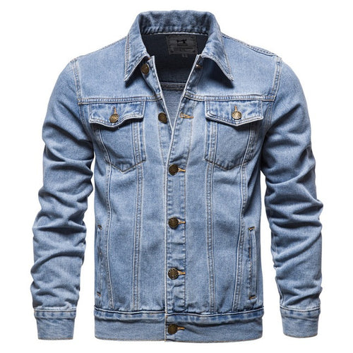 Casual Hooded Lapel Jeans Jacket for Men