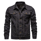 Casual Hooded Lapel Jeans Jacket for Men