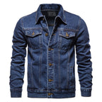 Casual Hooded Lapel Jeans Jacket for Men