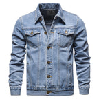 Casual Hooded Lapel Jeans Jacket for Men