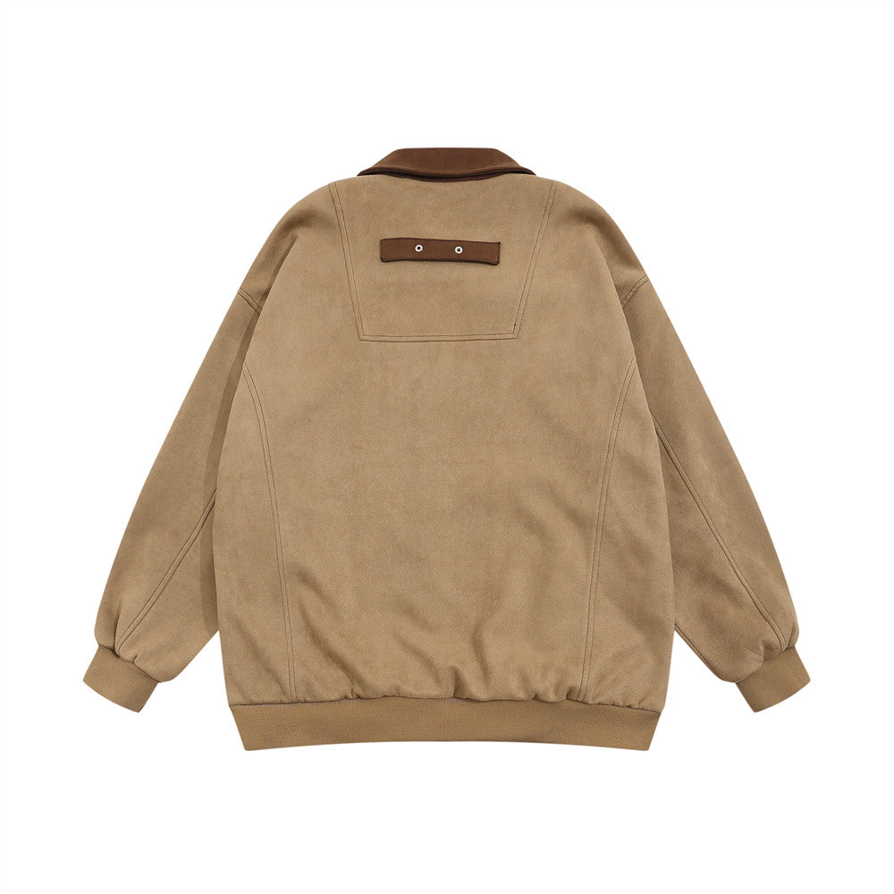 Color Matching Lapel Jacket for Men Leisure Wear