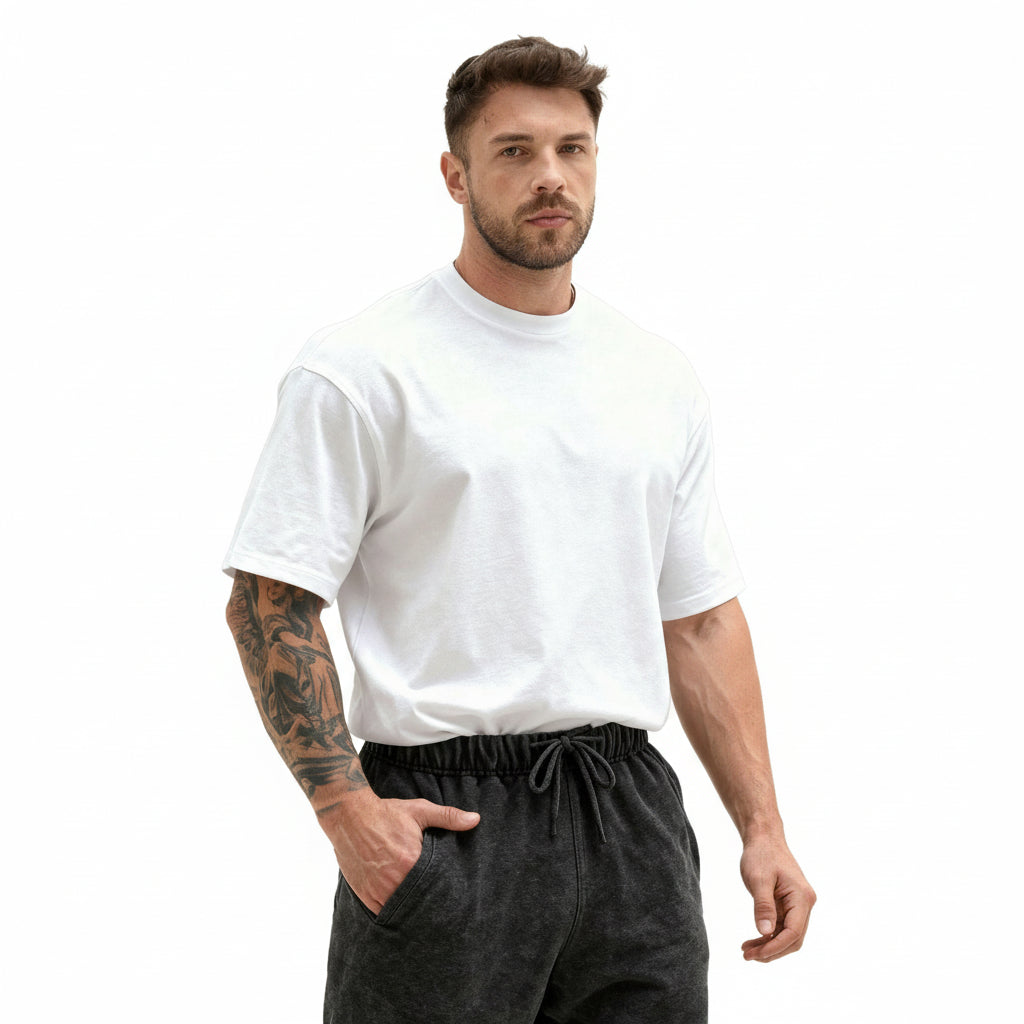 Drop-Shoulder Oversized Extra-Large T-Shirt For Men