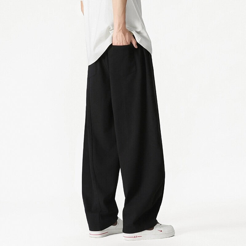 Japanese Style Minimalist Wide-Leg Pants for Men