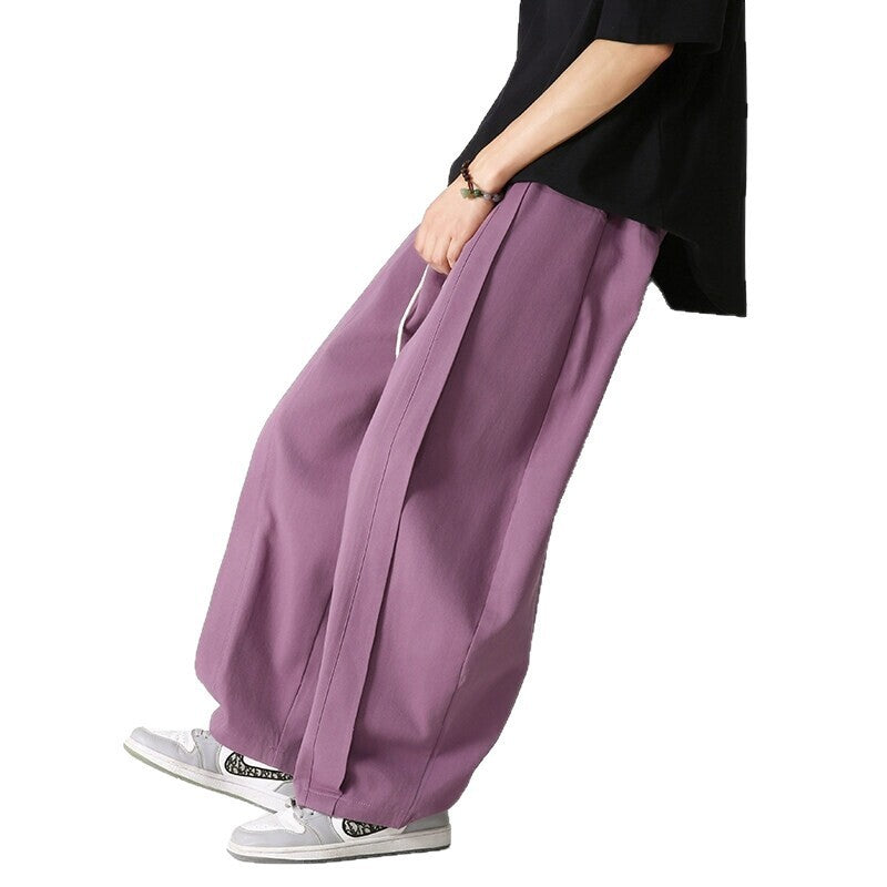 Japanese Style Minimalist Wide-Leg Pants for Men
