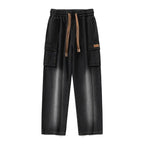 Loose Straight Wide-Leg Draping Jeans for Men