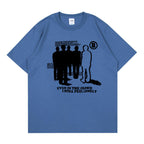 Oversized Gothic Print Punk T-Shirt for Men