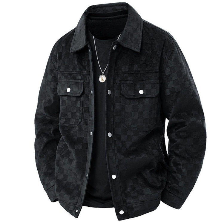 Retro Lapel Work Jacket for Men Casual Style