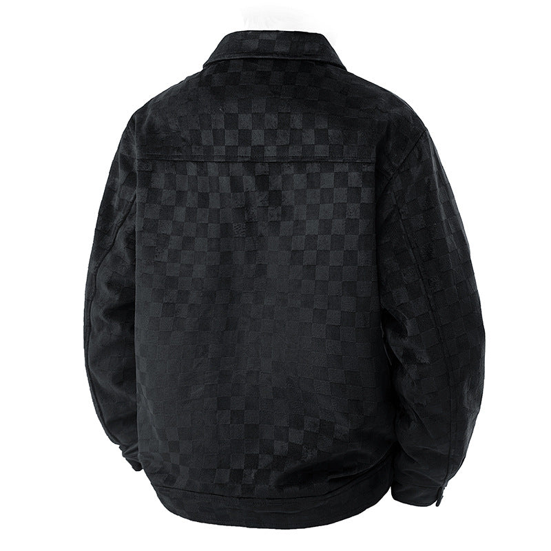 Retro Lapel Work Jacket for Men Casual Style