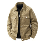 Retro Lapel Work Jacket for Men Casual Style