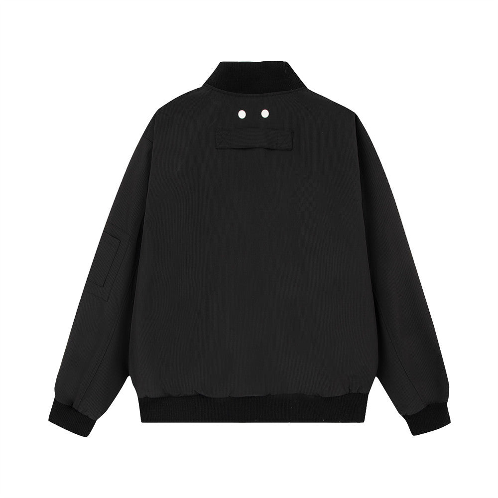 Stand Collar Flying Jacket for Men – Casual Solid Color Outerwear