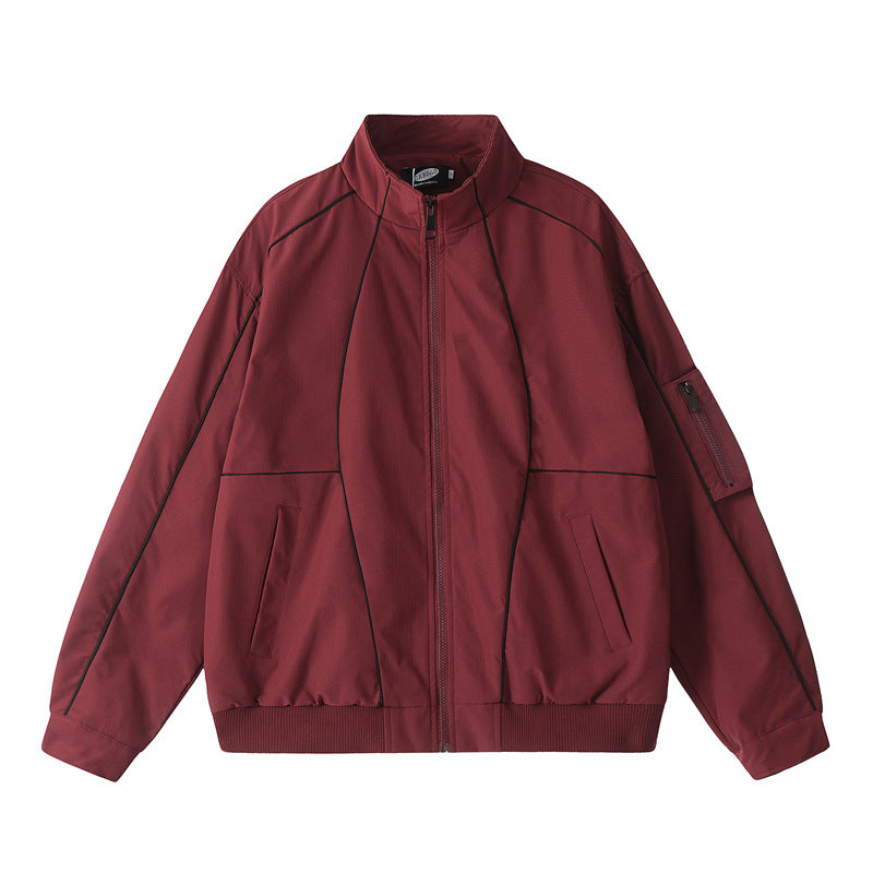 Vintage Stand Collar Jacket for Men – Loose Casual Outerwear