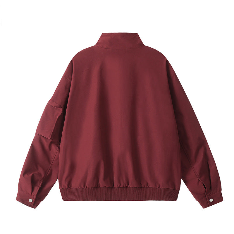 Vintage Stand Collar Jacket for Men – Loose Casual Outerwear
