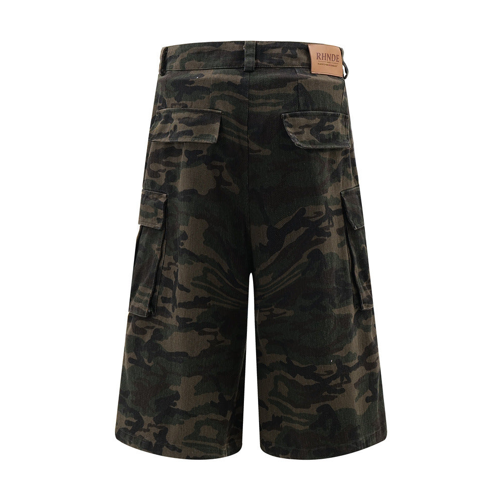 Workwear Camouflage Wide-Leg Pants for Men